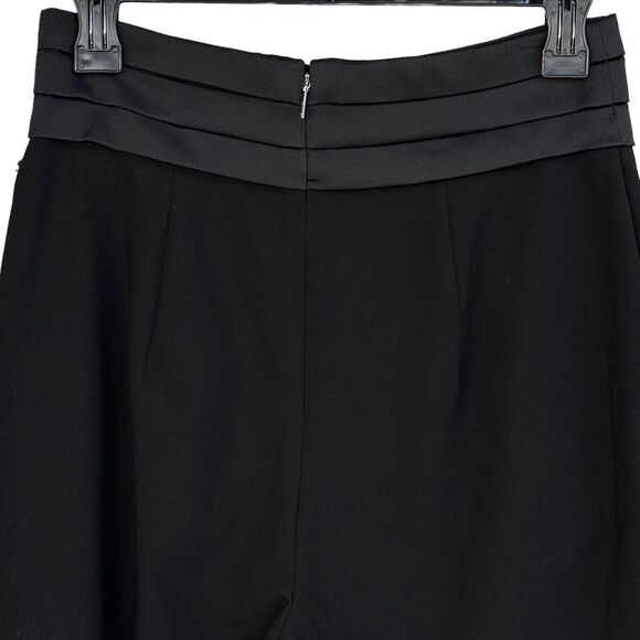 Calvin Klein SZ 2 Career Pants Pocket High-Rise Rear Zip Pleated Waist Black New - Picture 4 of 9